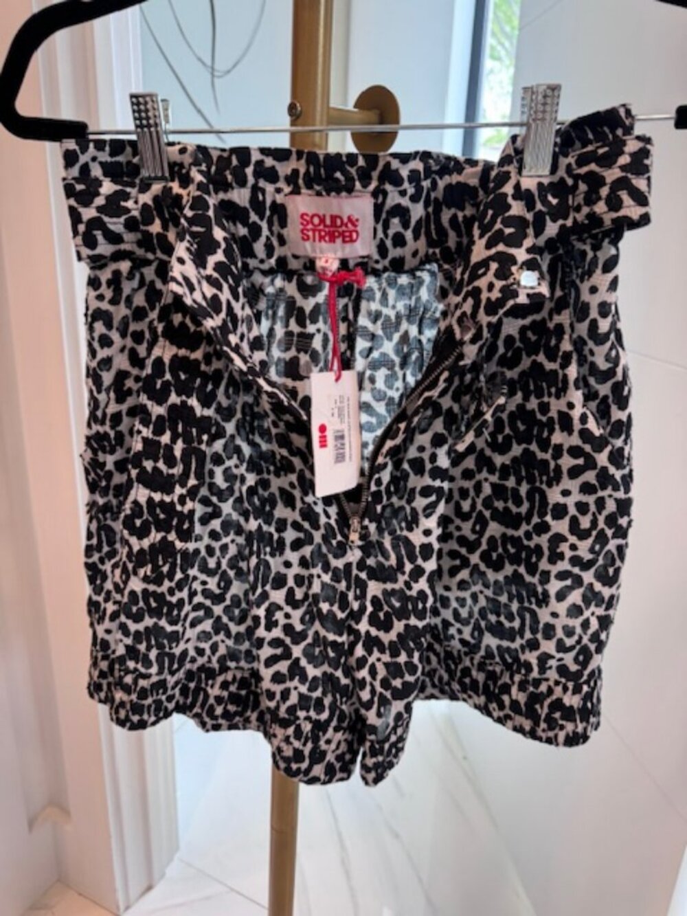 NWT - THE TALIA SHORT- CLIPPED DOT (LEOPARD PRINT) - Solid & Stripe, Small